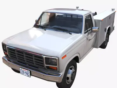 Service Truck Low-poly 3D model