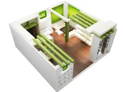  Booth Exhibition Stand a50 3D model