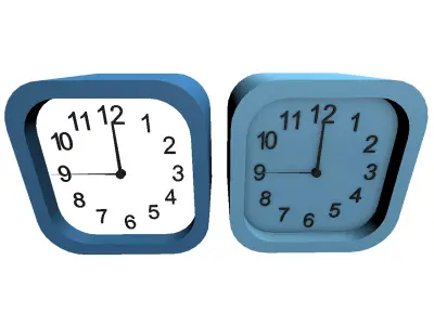 Clock two clocks 3D model