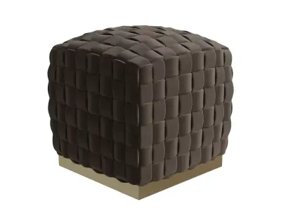 Round Cube Velvet Ottoman 3D model