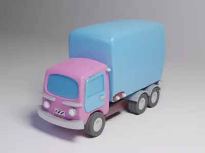 Cartoon Truck - production ready Low-poly 3D model