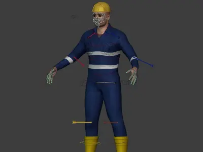 Mechanic - Construction Worker -- Rigged Model Low-poly 3D model