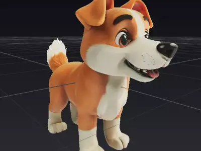 Cute Stylized Dog 3D Model - Game-Ready Static Mesh Low-poly 3D model