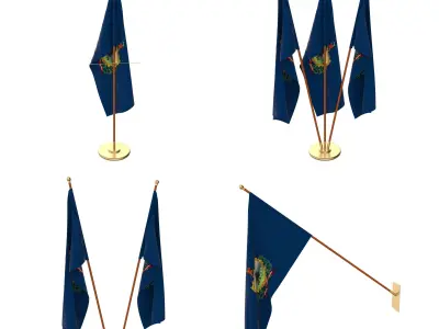 Vermont Flag Pack 3D model