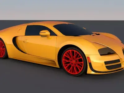 Bugatti luxury and racing car 3D model