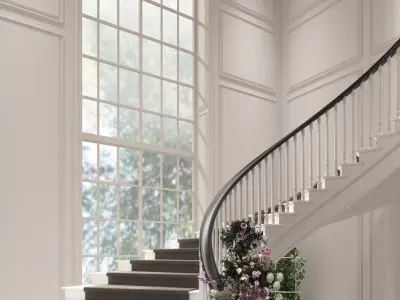 spiral stairway Low-poly 3D model