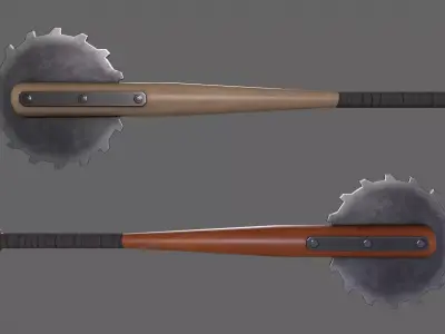 PBR Baseball Bat Weapon V2 Low-poly 3D model