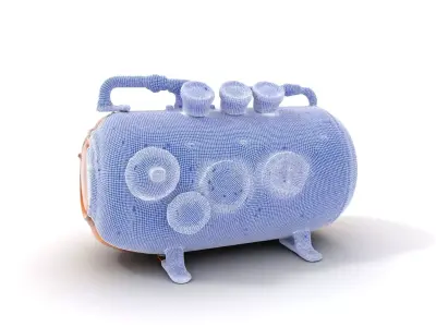 Steampunk Boiler Model Pack with Industrial Gauges Low-poly 3D model