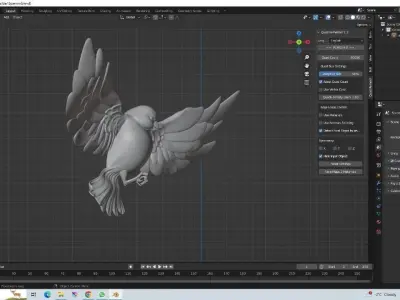 3D Model of a Sparrow in Flight 3D print model