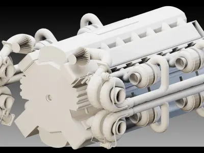 11 Industrial Engines- Vol 04- High detail 3d models Low-poly 3D model