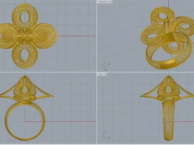 women ring 3D print model shop