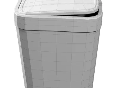  Trash Can Old Low-poly 3D model