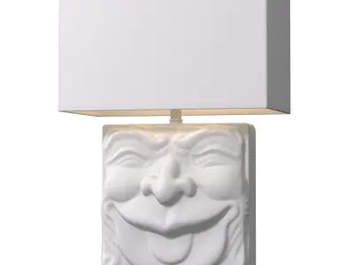 Modern Decor Statuette Comedy Mask Sculpture Figurine Table Lamp 3D model