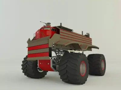 locomotive monster trucks 3D model