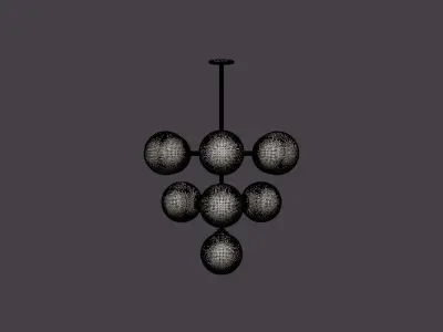 Ashleigh Chandelier - Silver Low-poly 3D model