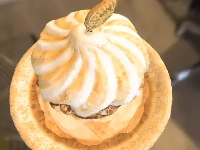 Baroque Cupcake Low-poly 3D model