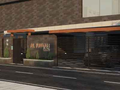 Building Gate Fence Exterior Design 3D model