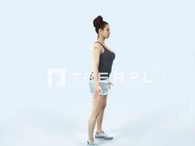 Yearn 01C Animated Rigged Sports Woman Low-poly 3D model