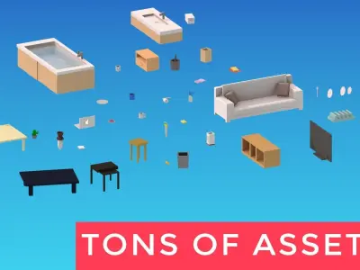 Indoor House Pack Low-poly 3D model