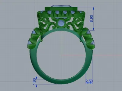 Engagement Luxury Ring With Diamonds 3D print model