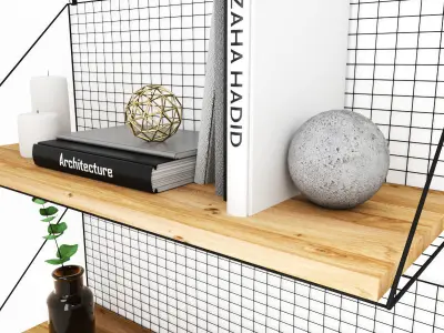 Bookshelves with decor 3D model