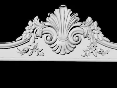 Central decor ornament for furniture 3D model 1018