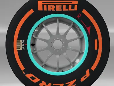 W06 hard front tyre Low-poly 3D model