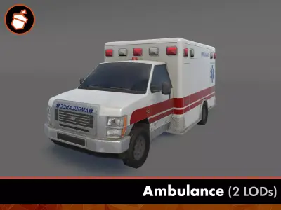 Ambulance Low-poly 3D model