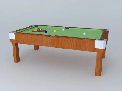 Slate Pool Table Free 3D model