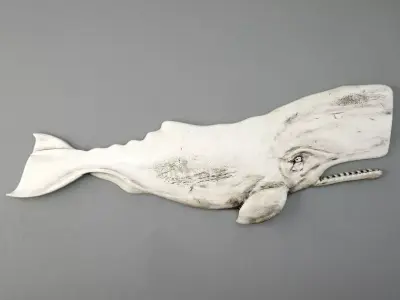 Hand-Carved Sperm Whale 3 3D model