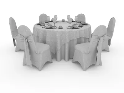 Banquet Table and Chair 67 3D model