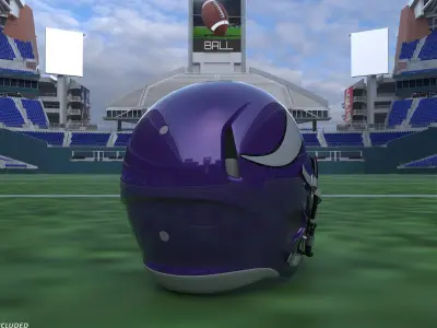 Minnesota Vikings American Football Helmet 3D model