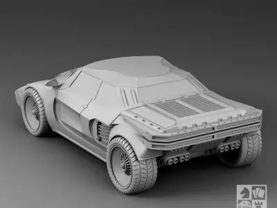 Futuristic sedan 3D print model