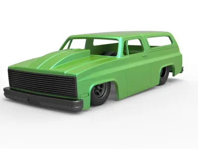 Shell Chevrolet Blazer K5 Dragster Scale 1 to 25 3D print model