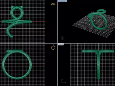 Minimal Abstract Ring 52 3D print model