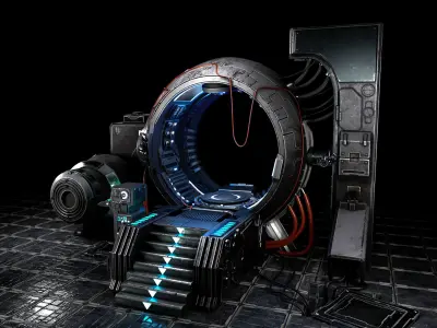 Sci fi Time Machine-Low-poly Low-poly 3D model