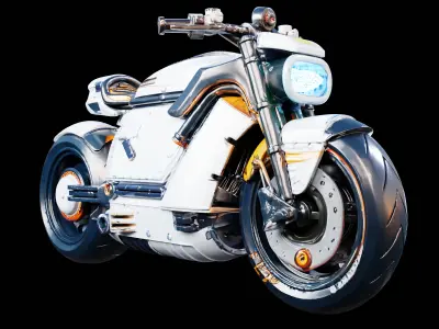 Starflare SciFi Motorcycle Game Ready 3D Model with PBR Textures 3D model