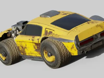 CYBERPUNK MUSTANG 3d model  Low-poly 3D model