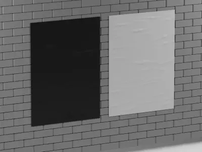 Posters on Wall 3D model