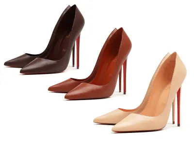 14 Pairs Collection of Christian Louboutin So Kate High Heels 3D Model Pack