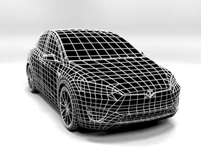 TESLA MODEL X LOWPOLY Low-poly 3D model