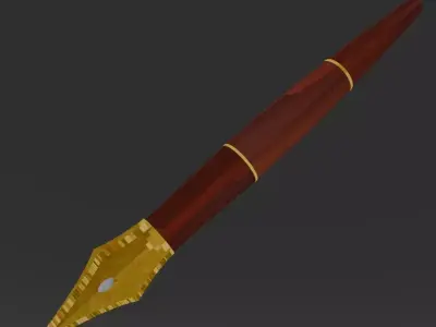 Luxury Fountain Pen Low-poly 3D model