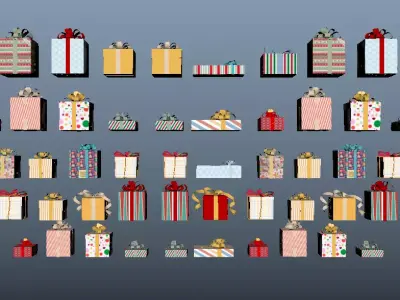  Christmas Gift Box Mega Pack  Holiday Present Boxes  Low-poly 3D model