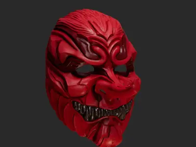 Tengu Oni Mask 16 Demon Full Face 3D print model