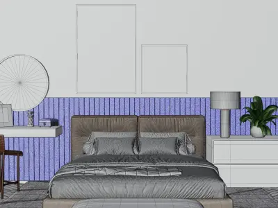  Luxury Modern Bedroom - Blender 3D Scene  3D model