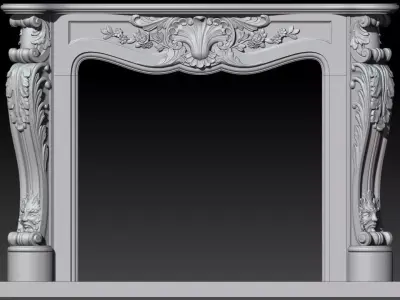 Classical Decorated Fireplace Louis XVI style 3D model