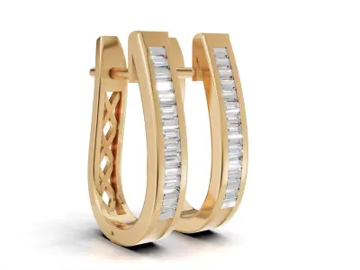 AV 720 Diamond Ladies Huggies Fashion Hoop-Earringss 3D print model