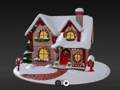 Cozy 3D Christmas Cottage Series 3 3D model