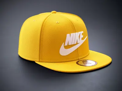 Yellow Snapback Cap  3D model