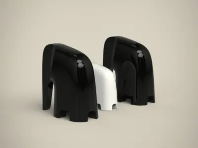 Elephant statue Low-poly 3D model